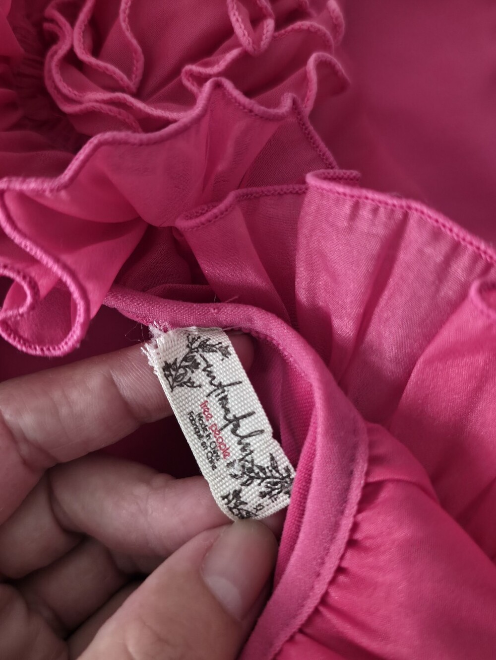 Free People Until Next Time Bodysuit, Hot Pink, 3D Floral, Sleeveless, XS - Picture 8 of 13